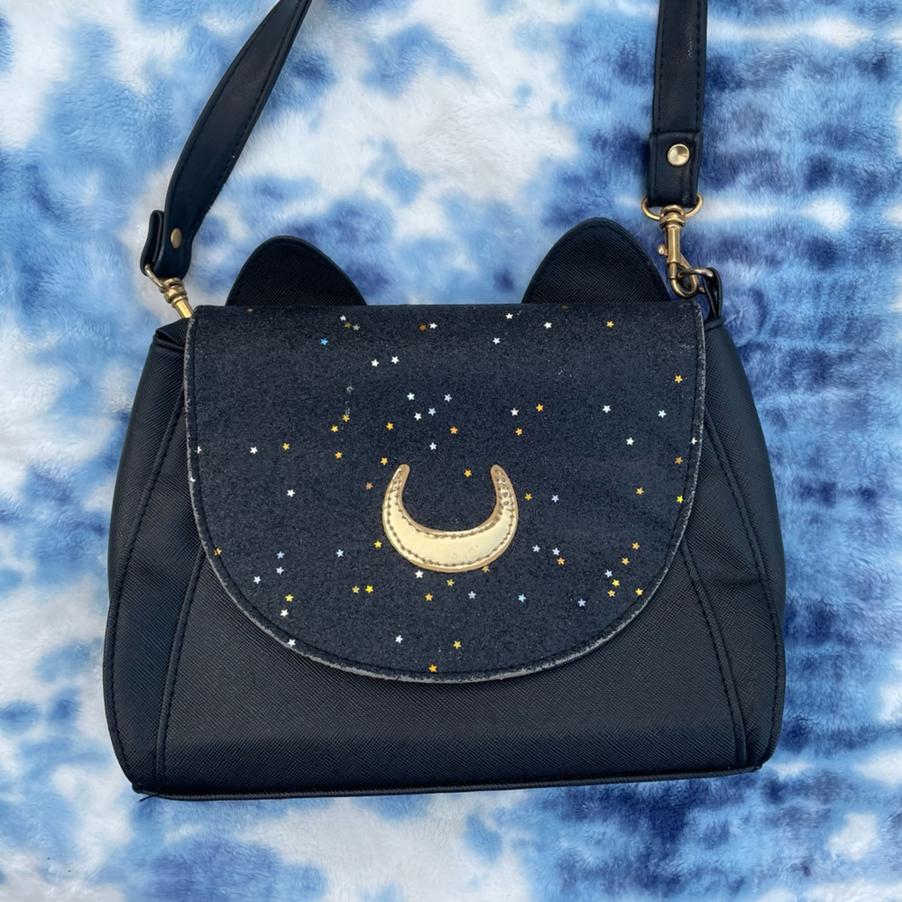 Moon Luna Cat Purses Pu Leather Gothic Purse Cosplay Moon Sailor Bag Handbags